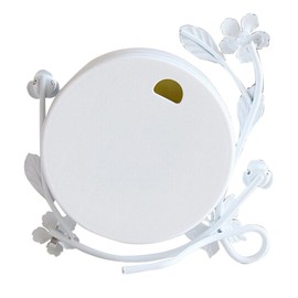 SWHONG White Flower Rustic Iron Coat Table Clock Living Room Bedroom Silent Desktop Clock Art Home Decor