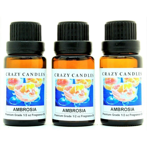 Crazy Candles Ambrosia 3 Bottles 1/2 FL Oz Each (15ml)