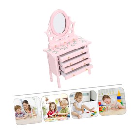 SAFIGLE Household Decor Scene Scale Garden Dresser Miniature Delicate Mini House Layout Ornament for Dressing Room Table Model Furniture Lanscape Wooden Doll Decor Shape Dresser Decor