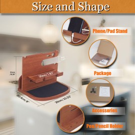 Krismax Wood Phone Docking Station for Men, Husband, Dad.-Nightstand & Desk Organizer-Anniversary Idea from Wife-Wallet, Key Holder,Watch & Essentials