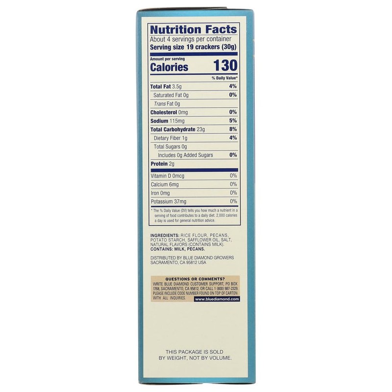 Blue Diamond Nut-Thins Pecan Nut & Rice Cracker Snacks 4.25