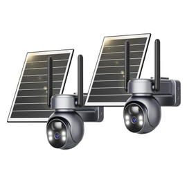 LIWAN 4G LTE Cellular Security Camera Wireless Outdoor, Solar No WiFi Security Camera, 360° Full Cover, 2K Color Night Vision, 2 Way Talk, PIR Motion Sensor, Built-in SIM Card, 2 Pack