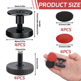 4 Pieces Anti Shake Bed Spacer Wall Spacer Wall Protector Adjustable Bed Frame Bed Frame with Thread Headboard Stoppers Tool for Beds Cabinets Sofas Room Wall 27-40 mm Black