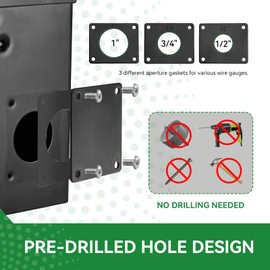 RVINGPRO Pre-Drilled 50 Amp RV Outlet Box, 125/250V NEMA 14-50R Outlet, Enclosed Lockable Weatherproof Outdoor Electrical Receptacle Panel for RV Camper Travel Trailer, Black