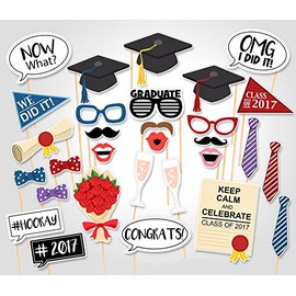 [USA-SALES] Graduation Party Photo Booth Props, Graduation Party Decorations, Attached to the Sticks, NO DIY REQUIRED, by Usa-Sales Seller