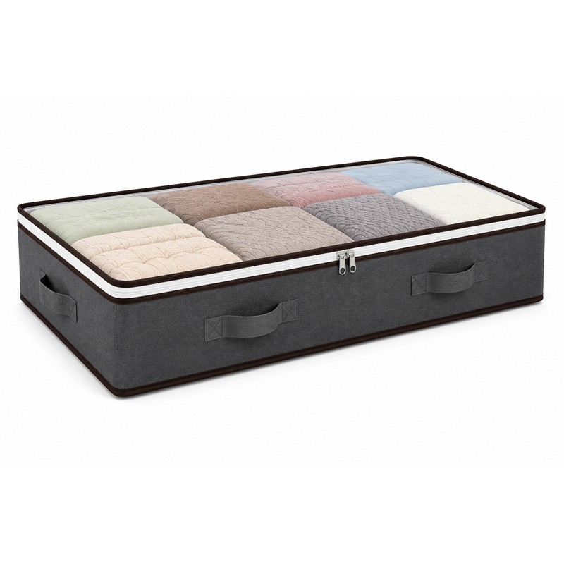 Non-Woven Fabric Storage Box Organizer with Lid - Foldable Clothes