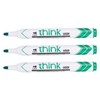 DELI Think Dry Erase Marker Pens Bullet Tip 2.0mm Green Low Odor Easy Erase 3 Pack