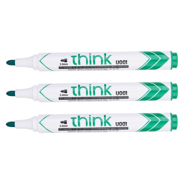 DELI Think Dry Erase Marker Pens Bullet Tip 2.0mm Green