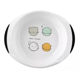 Chicco Set Alimentacion Chicco Plato + Vaso Cuchara + Tenedor 18m+ Color Negro set de comida Personaje Planetas