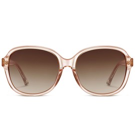 Carfia Pink Large Curved Acetate Polarized Sunglasses for Women UV Protection, Retro Ladies Shades Driving Safety Eyewear