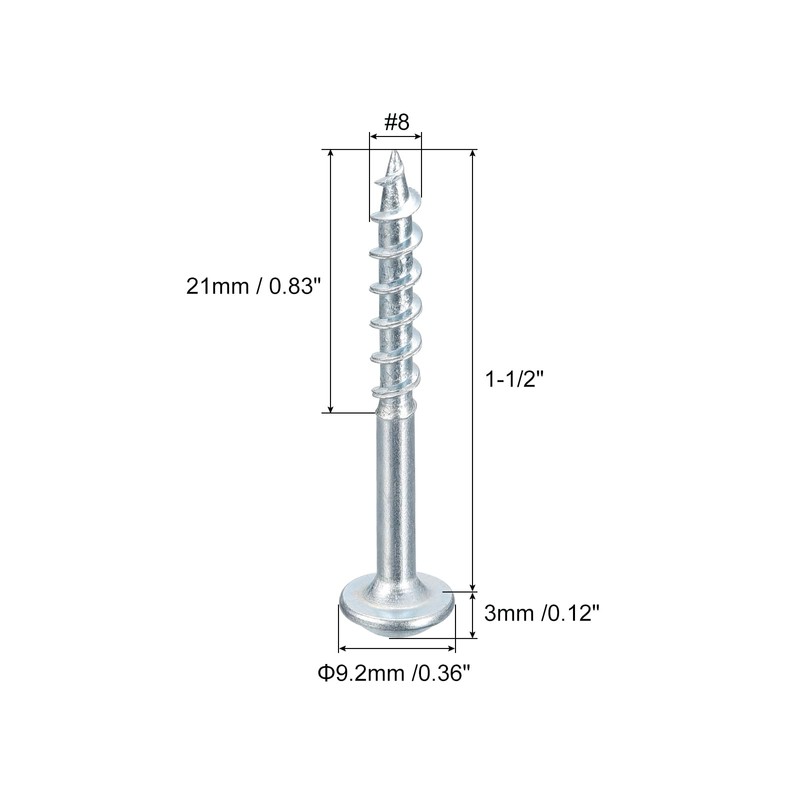 QUARKZMAN #8 x 1-1/2 inch pocket hole screws, 250 pieces