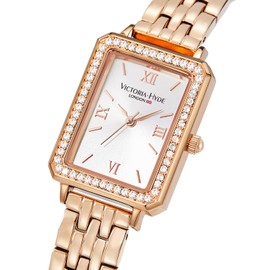 VICTORIA HYDE Rectangular Rose Gold Watches for Women Stainless Steel Mother of Pearl Dial Womens Watches