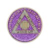 8 Year Sobriety Coin | Glitter Triplate AA Chip Recovery