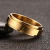 6mm Titanium Steel Gold Fidget Ring Stainless Steel Spinner Rings