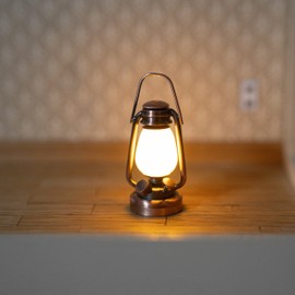 Waldosia 2PCS 1:12 Scale Dollhouse Miniature LED Oil Lamps (Flickering Light Set)