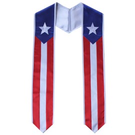 Del Mex Puerto Rico and USA Combo Flag Graduation Sash Stole Country Pride (Puerto Rico)