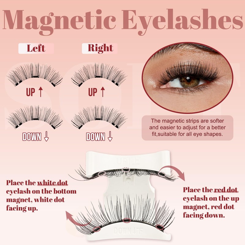 Higu clace Magnetic Eyelashes, Magnetic Eyelashes Without Eyeliner, Magnetic Eyelashes