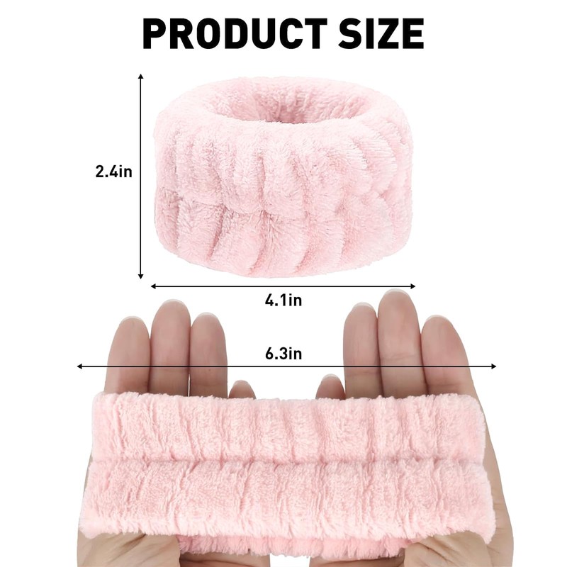 2 Pcs Soft Microfiber Wrist Bands for Washing Face, Absorbent