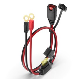 YAODHAOD Wire Harness Compatible with NOCO(R) GC008 X-Connect, 16 AWG M6 (1/4in) XL Eyelet Terminal Connector,Smart Battery Chargers Extension Eyelet Terminal Accessory (2PCS) (M6, 1PCS)