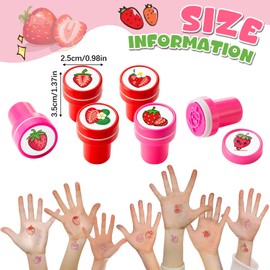 MotiMind 24 Pcs Strawberry Party Favors Berry First Birthday Party Favors Strawberry Mini Stamps for Kids Self Ink Stampers with 12 Designs Gift Rewards for School Supply Goodie Bag Shortcake