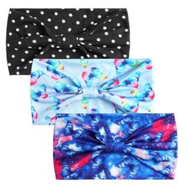 scicent Women's Wide Boho Knot Headbands for Women Yoga Sports Hair Bands Elastic Hair Accessories Turbans Pack of 3 Fashion Headband - 12911