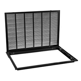 HVAC Premium 30" X 18" Steel Return Air Filter Grille for 1" Filter - Removable Face/Door - HVAC Duct Cover - Flat Stamped Face - Black [Outer Dimensions: 32 5/8" X 20 5/8"]