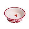 Petface Red Hearts Flared Ceramic Bowl for Cats