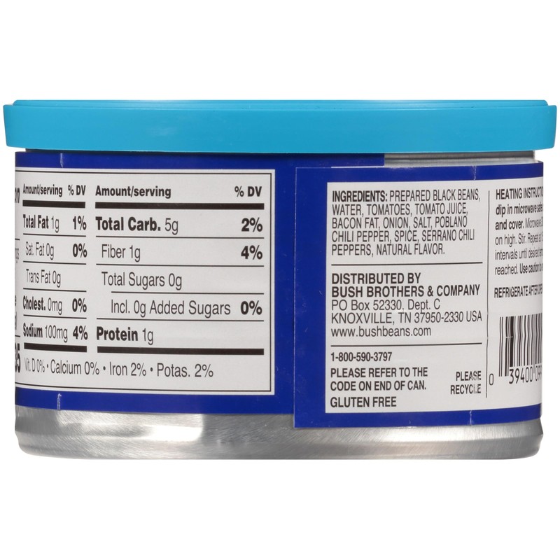 Bush's Best Bean Dip, Black, 9.5 Oz (Pack of 6)