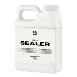 Sienna Studios Acrylic Sealer, Low-Gloss, Non-Toxic, Candle Safe for Concrete, Cement, Jesmonite, Clay & Plaster – Water & Stain Resistant, Food-Safe Countertop Sealer, 16 oz