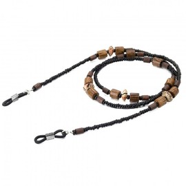 Natural Wood Waterproof Mask Lanyard, Necklace & Beaded Eyewear Chain Eyewear Accessory Round A