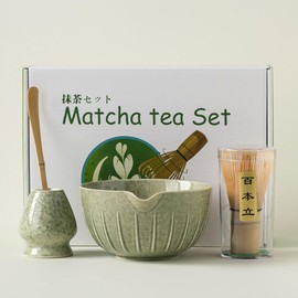 4Pcs Matcha Set, 15OZ Matcha Bowl with Spout and Whisk, Elegant Matcha Whisk Set for Matcha Tea Ceremony, Matcha Tea Set Matcha Kit Bamboo Matcha Whisk and Scoop for Enjoy Tea Culture Lovers