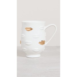 Jonathan Adler Women's Gilded Muse Gala Mug, White, One Size