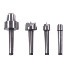 HGC 4 Pcs MT1 Steel Wood Lathe Live Center Drive Spur Cup Arbor with Wood Case