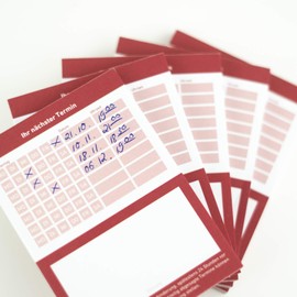 Treuekarten Appointment Pad, Appointment Notepad for Doctors, Beauticians, Hairdressers & Co - Pack of 10, DIN A7, Red, 50 Sheets per Pad
