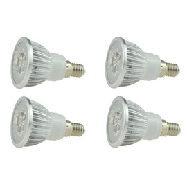 E14 LED Bulbs 3W(Equivalent 25W Halogen Bulb Replacement) Cool White 6000K LED Spotlight Bulbs for Landscape Recessed Track Lighting,E14 Candelabra Base, Pack of 4