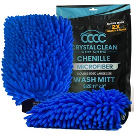 2 Pack Car Wash Mitt Microfiber - Double-Sided 70/30 Premium Chenille for Scratch-Free, Lint-Free Detailing - High-Density, Extra-Absorbent Wash Mitts for Car Washing & Accessories - Large 11x8 Inch