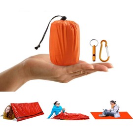 Emergency Sleeping Bag Survival Sleeping Bag Emergency Tent Hiking Bivvy Bag with Survival Whistle Lightweight Waterproof Thermal Emergency Shelter PE tear resistant material Outdoor Camping Hiking
