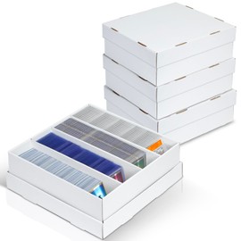 ULTRGEE Trading Card Storage Box - 4 Rows, Cardboard Card Boxes holds 1100+ Top Loaders, Graded Card Case for PSA/BGS/HGA, Card Holders Organizer for Sports Cards, 4 Pack