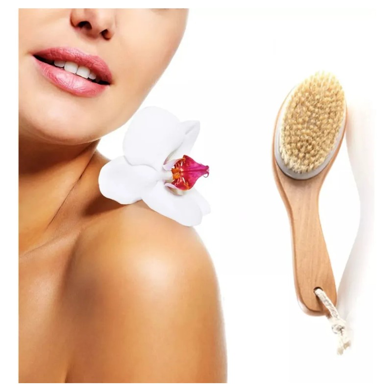 Cepillo Corporal Madera Bambú Natural Curveado Ecológico F