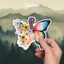 (3Pcs) Floral Butterfly Sticker Beautiful Inspirational Motivational Quotes Vinyl Decals for Tumbler Kindles Laptop Water Bottles Books Phone - Size 3x2.5 Inches