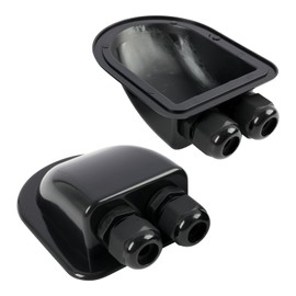 Pack of 2 Roof Feed-Through for Motorhomes and Boats, Cable Feed-Through Waterproof, Roof Guide Motorhome, ABS Solar Double Cable Grommet, UV-Resistant, for Solar Satellite, Caravan, Boat