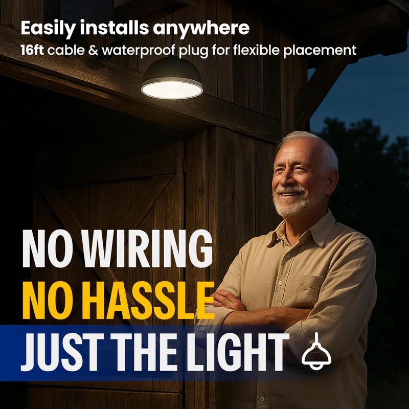 LEONLITE 3CCT Solar Powered Pendant Light, 50%/100% Dimmable, Auto Dusk