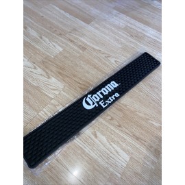 Crown Imports CORONA PREMIER BEER PROFESSIONAL BAR SPILL DRIP SERVICE RAIL MAT BLACK WHITE NEW