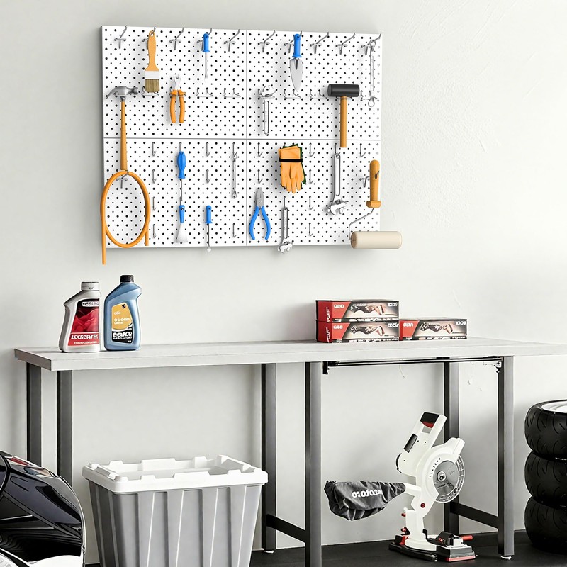 EVERHANGER Metal Pegboard Panels, Heavy Duty Pegboard Wall Organizer, Garage