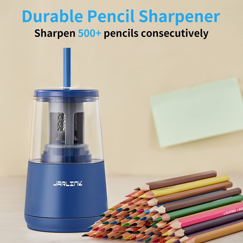 JARLINK Electric Pencil Sharpener, Heavy-Duty Helical Blade to Fast Sharpen,
