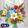 Mini Bricks Flower Bouquet Building Kit Sets, Artificial Roses Flowers