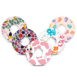 ExpressionMed - Adhesive Patch for Libre 3 (5-Pack) - Made in The USA, Waterproof, Split Backing, CGM Tape (Sweeties Variety Pack)