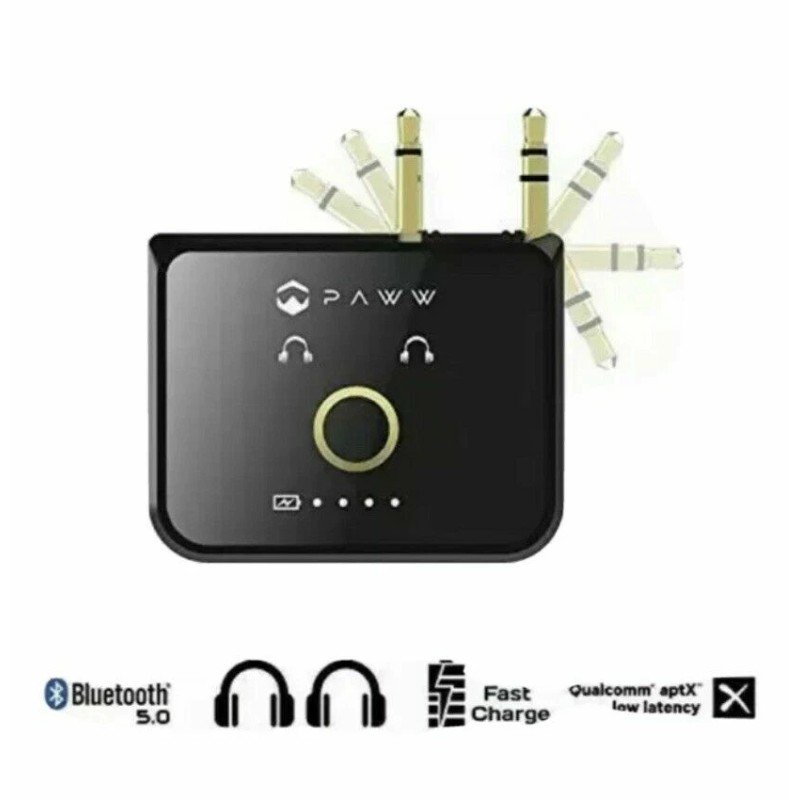 Paww WaveCast Portable Bluetooth 5.0 Audio Transmitter - Fast Charging