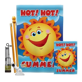 Breeze Decor Fun in The Sun Hot Summer Garden House Flags Kit Beach Pool Luau Tropical Party Season Outdoor Summertime Sunny Small Decorative Gift Yard Banner Double-Sided Imported 28 X 40