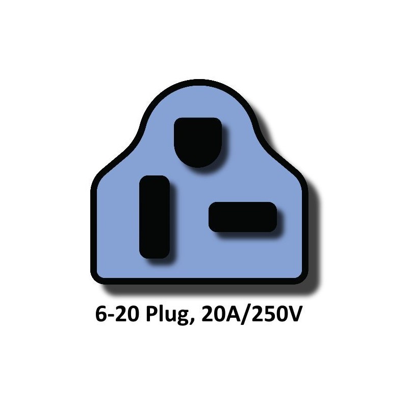 6-20P Plug - NEMA Straight Blade 20 Amp, 250V Power